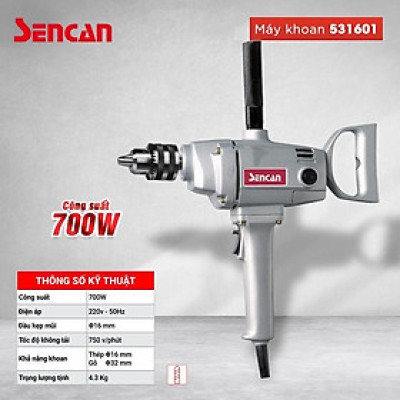 MÁY KHOAN 2 TAY 16MM 700W 531601 SENCAN - HÀNG CHÍNH HÃNG
