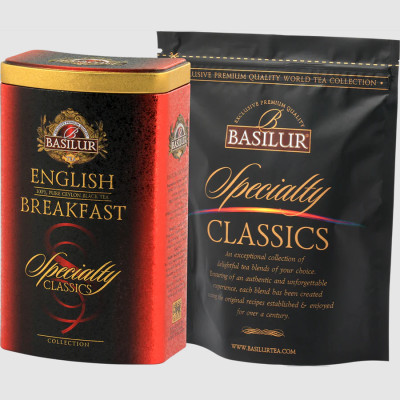 Trà đen Ceylon Basilur English Breakfast cao cấp – 100g (Hộp thiếc)