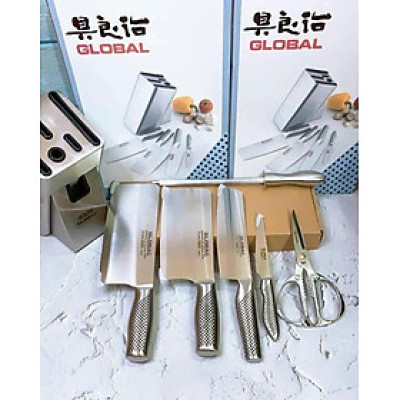 Bộ dao cao cấp đúc liền nguyên khối Global Yoshikin Nhật Bản 7 món hàng chính hãng