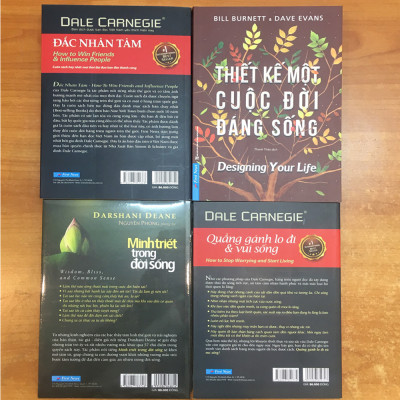 Combo 4 Cuốn Sách: Đắc Nhân Tâm (Khổ Lớn) + Quẳng Gánh Lo Đi & Vui Sống (Khổ Lớn) + Minh Triết Trong Đời Sống + Thiết Kế Một Cuộc Đời Đáng Sống