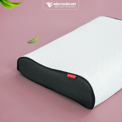 Gối Nằm Cao Su Massage Thuần Việt - Thiết Kế Lượn Sóng, Có Gai Massage, Giảm Đau Vai Gáy Cổ