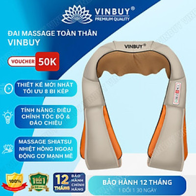Máy Massage Cổ Vai Gáy Chuyên Sâu - Hỗ Trợ Mát xa Đùi, Chân, Lưng Dưới - Tích Hợp Nhiệt Hồng Ngoại - Tiện Sử Dụng Tại Nhà, Văn Phòng, Du Lịch - Quà Tặng Tuyệt Vời Dành Cho Người Thân - Chính Hãng - VinBuy