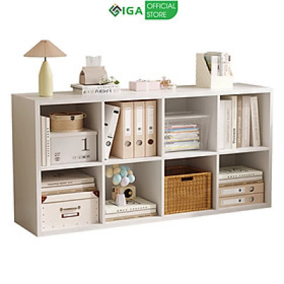 Kệ sách 8 hộc đựng đồ lớn gỗ mdf dày 25mm cao cấp decor phong cách minimalism thương hiệu IGA - GA33