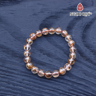 Vòng thạch anh tóc đỏ hạt trong AAA hạt 8mm mệnh hỏa, thổ - Ngọc Quý Gemstones