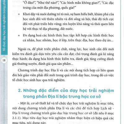 Sách Tổ Chức Dạy Học Trải Nghiệm Trong Môn Lịch Sử Và Địa Lí THCS - Phần Địa Lí (Theo Chương Trình GDPT 2018 Và SGK Mới)