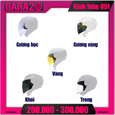 KÍNH MŨ YOHE 851 (KHÔNG BAO GỒM MŨ BẢO HIỂM) - GARA20