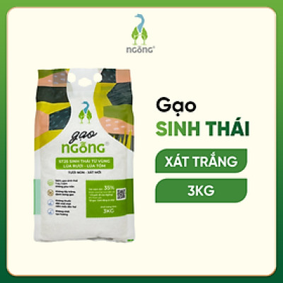 Gạo Ngỗng Sinh Thái ST25 Xát Trắng 3kg