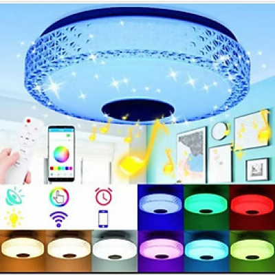 ĐÈN LED TRANG TRÍ ỐP TRẦN NHÀ SÁNG NHIỀU MÀU SẮC CỰC ĐẸP CÓ LOA NGHE NHẠC KẾT BLUETOOTH CỰC HAY CÓ ĐIỀU KHIỂN TỪ XA THÔNG MINH