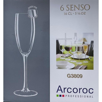 Bộ ly vang thủy tinh cao cấp 6 chi tiết Arcoroc Senso, thương hiệu Pháp G3809