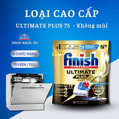 Viên rửa bát Finish Quantum Ultimate 100 tabs loại cao cấp nhất 14 in 1 dùng cho máy rửa bát