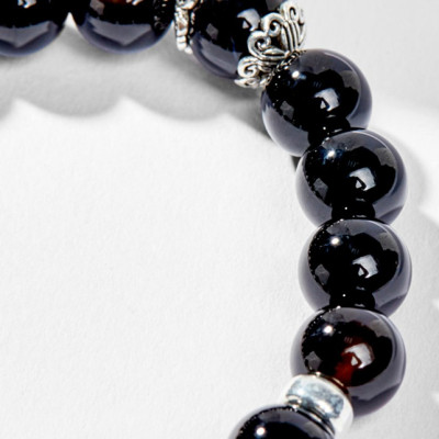 Vòng Tay Phong Thủy Đá Obsidian Phối Charm Cung Hoàng Đạo Thiên Bình (8mm) Mệnh Thủy, Mộc Ngọc Quý Gemstones