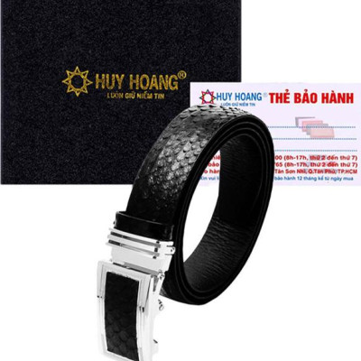 Thắt Lưng Nam Da Trăn Huy Hoàng HT4302 - Đen