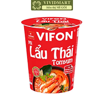 VIFON - Mì ly Vifon hương vị Lẩu thái Tomyum, Vifon mì ly lẩu thái Tomyum Vifon, Mì lẩu thái Vifon ly (60g/ly)