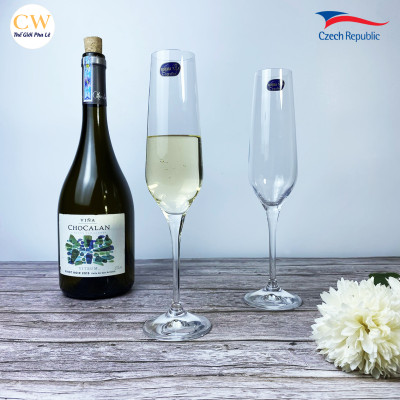 Bộ Ly Champagne Pha Lê Tiệp Bohemia Rebecca 195ml Cao Cấp