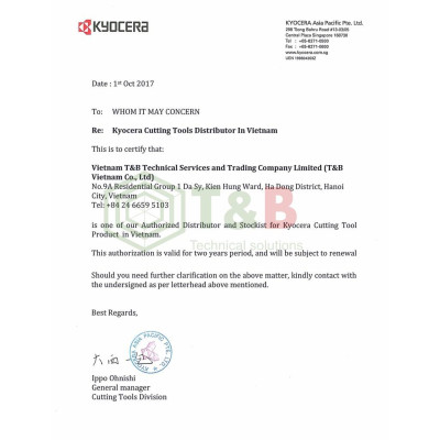 Mảnh dao khoan DRV Kyocera Model SCMT060205-SM-E PR1225