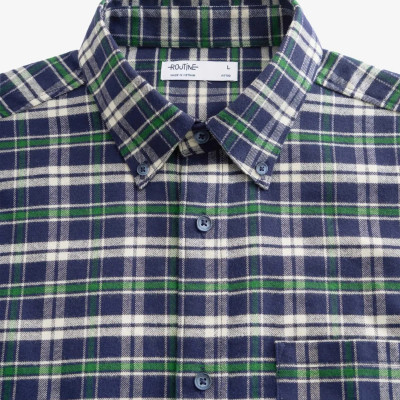 Áo sơ mi caro nam vải flannel. Fitted - ROUTINE 10F25SHL001