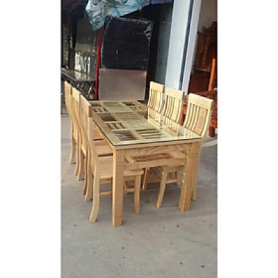 Bộ bàn ghế ăn gỗ sồi 6 ghế MS 5.3