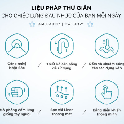 Máy Massage, Máy Đấm Lưng BEAR MA-B01V1 Gồm 4 Kỹ Thuật Đấm Lưng, 16 Cường Độ Massage Như Người Thật - Bảo Hành 18 Tháng - Hàng Chính Hãng