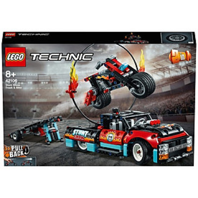 Mô hình đồ chơi lắp ráp LEGO TECHNIC  Đội Xe Biểu Diễn Nhào Lộn 42106 (610 Chi tiết )