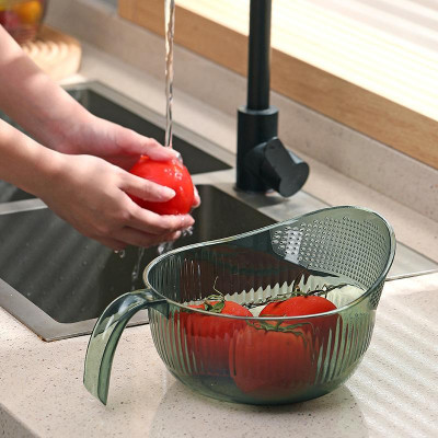 [KoSuyTu] Ca, Gáo Có Lỗ Ráo Nước Bằng Nhựa Trong Suốt - Vo Gạo, Rửa Trái Cây, Lọc Cái... - Kích Thước 24x20x13cm