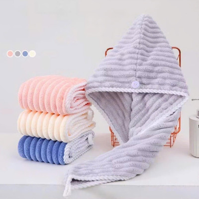 Mũ Quấn Tóc Lông Dệt Sóng Siêu Thấm Hút, Khăn Bông Ủ Quấn Tóc Nhanh Khô