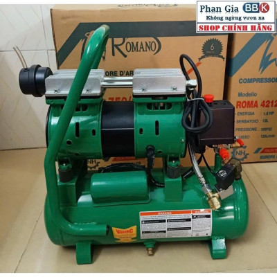 [chính hãƞg] Máy nén khí không dầu Romano 12L - 840W, 100% Dây đồng, Bảo hành 1 năm