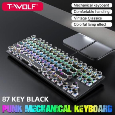 Bàn Phím cơ T-Wolf T12, Blue Switch, USB, LED, 87 Gaming bảo hành 12 tháng - Hàng chính hãng