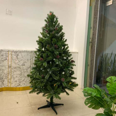 Cây thông noel 3 loại lá gắn trái thông cao 120cm