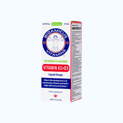 Dung dịch Biomicus For Infants And Children Vitamin K2 And D3 hỗ trợ tốt cho xương, răng của bé (10ml)