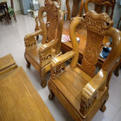 bộ bàn ghế quốc voi gỗ lim nam phi