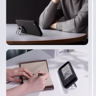 Ốp Lưng Sợi Carbon Chống Rơi Chống Trượt Cho Iphone 14 Pro Max, 15 Pro , 15 Pro Max hiệu Nillkin CarboProp hỗ trợ sạc từ có giá đỡ bảo vệ camera - Hàng nhập khẩu