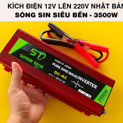 Bộ Biến Tần Kích 12V Lên 220V - 3500W Nhật Bản Inverter Sóng Sin Chuẩn – Loại Xịn, Siêu Bền ,