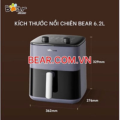 Nồi chiên không dầu 6L Bear QZG-H16R3 (AF-4H16K) 1600W Hàng Chính Hãng