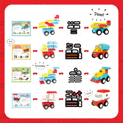 Đồ Chơi Bộ Xe Hơi Lắp Ráp Sáng Tạo Theo Chủ Đề TOONYKIDS - Creator Vehicle TN00322 [Tặng Kèm Sticker]