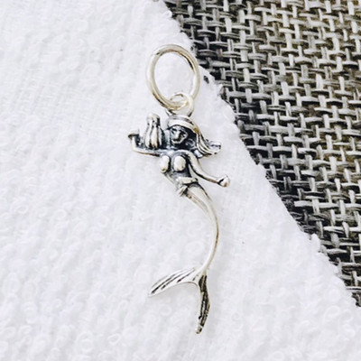 Combo 2 cái charm bạc hình nàng tiên cá treo - Ngọc Quý Gemstones