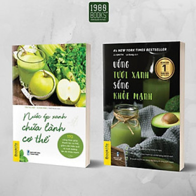Sách - Combo 2 Cuốn: Uống Tươi Xanh - Sống Khỏe Mạnh + Nước Ép Xanh Chữa Lành Cơ Thể - 1980 Books
