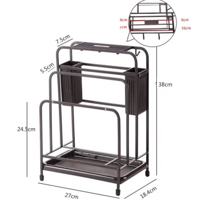KỆ ĐỂ DAO THỚT SƠN TĨNH ĐIỆN ĐEN CÓ ÔNG CẮM ĐŨA