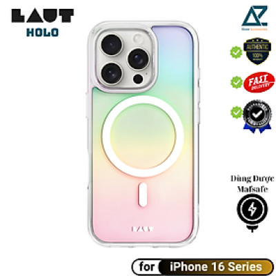 Ốp Lưng Sạc Từ Tính cho iPhone 16 Pro/ 16 Pro Max LAUT Holo, chính hãng Germany, chống sốc_ Hàng chính hãng