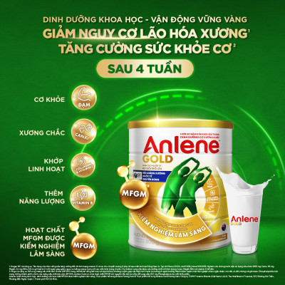 Bao bì mới - Combo 2 Sữa Bột Anlene Gold Hương Vanilla (Hộp Giấy 1,2kg)