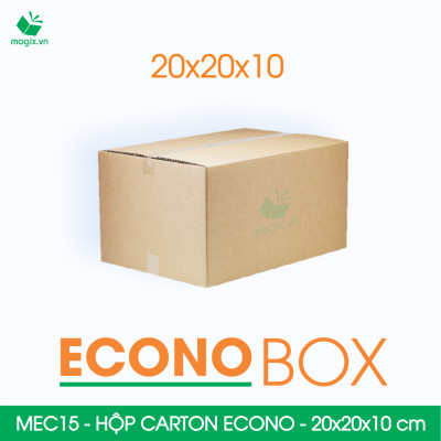 MEC15 - 20x20x10 cm - Combo 100 thùng hộp carton trơn siêu tiết kiệm ECONO