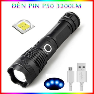 Đèn Pin P50 3200Lm Nhật Bản Siêu Sáng Dung Lượng Pin Cao
