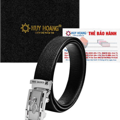 Thắt Lưng Nam Da Cá Đuối Huy Hoàng HT4501 - Đen