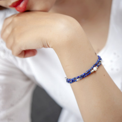 Vòng phong thủy Ngọc lưu ly Lapis (đôi) VT081