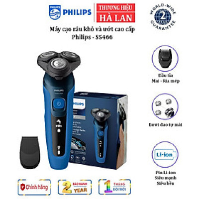 Máy cạo râu khô và ướt, thương hiệu cao cấp Philips Hà Lan S5466/03 Serial 5000 - HÀNG CHÍNH HÃNG