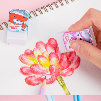 Gôm Tẩy Deli - Super Wings - Đỏ/Hồng - Combo 3 Chiếc Màu Ngẫu Nhiên - EH02000