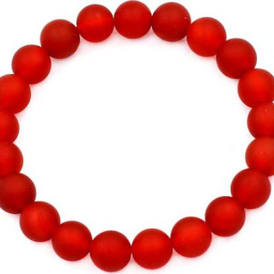 Vòng đeo tay Thạch Anh Đỏ Mờ 8 ly 21 hạt - hợp mệnh Hỏa, mệnh Thổ