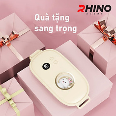 Máy massage làm ấm bụng, giảm đau bụng đau lưng cho bạn gái đến kỳ Rhino W401 Đai đeo chườm nóng giảm đau bụng kinh nguyệt - Hàng chính hãng