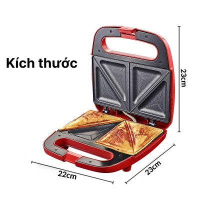 Máy nướng ép bánh SOKANY công suất lớn 750W tích hợp 2 mặt chống dính teflon giúp bánh chín nhanh chóng vô cùng tiện ích - HÀNG CHÍNH HÃNG