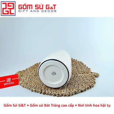 Lọ hoa dáng đu đủ vẽ sen tràm Gốm Sứ G&T