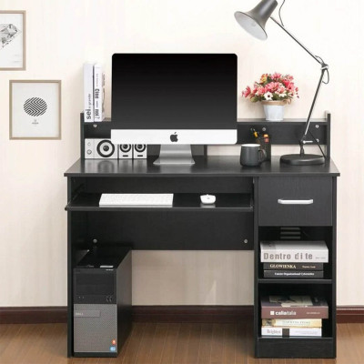 Bàn máy tính tại nhà bằng gỗ thiết kế nhỏ gọn SMLIFE Domoto